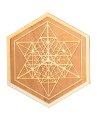 Merkaba Wood Crystal Grid in 3 Sizes