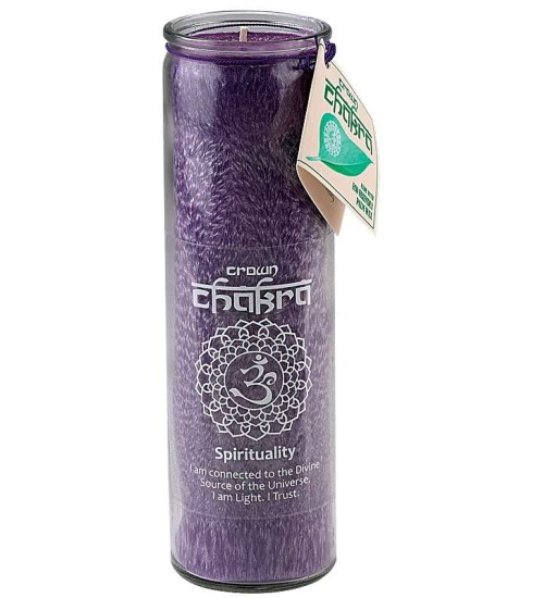 Crown Chakra Glass Jar Pillar Candle