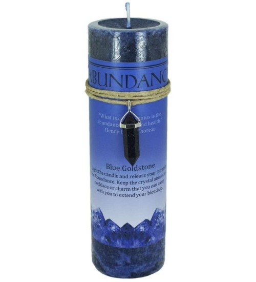 Abundance Crystal Energy Candle with Goldstone Pendant