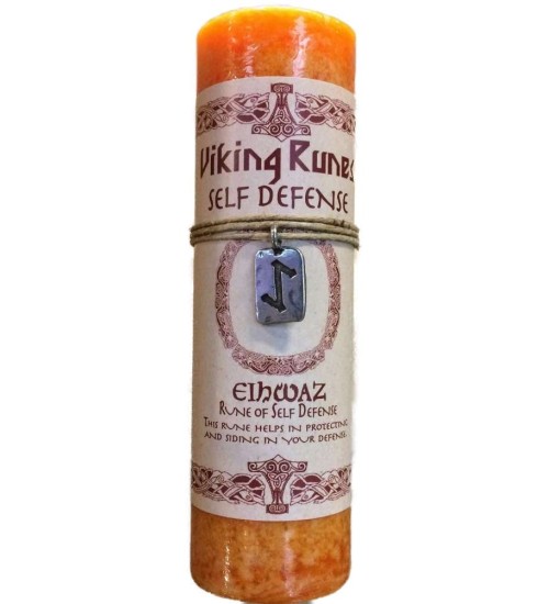 Eiwaz Self Defense Viking Rune Amulet Candle