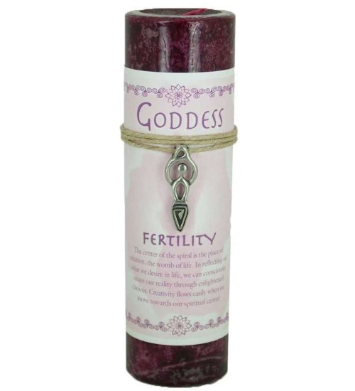 Goddess Fertility Spell Candle with Amulet Pendant