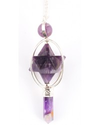 Amethyst Spinning Merkaba Pendulum for Insight