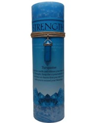 Strength Crystal Energy Candle with Turquoise Pendant