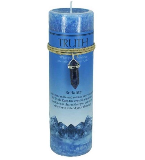 Truth Crystal Energy Candle with Sodalite Pendant