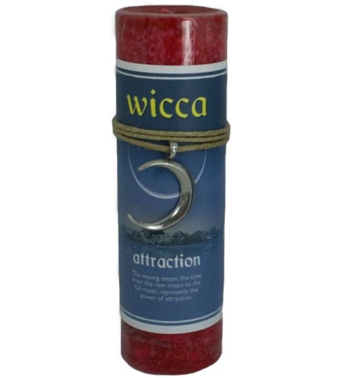 Wicca Attraction Spell Candle with Amulet Pendant