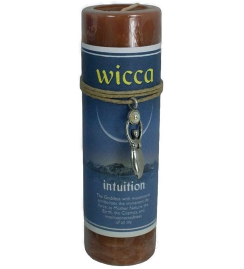 Wicca Intuition Spell Candle with Amulet Pendant