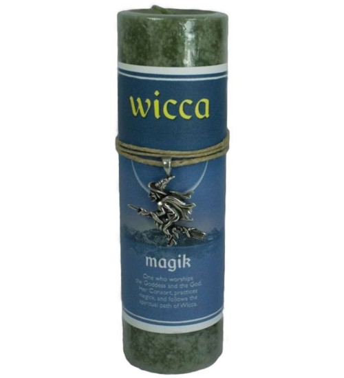 Wicca Magik Spell Candle with Amulet Pendant