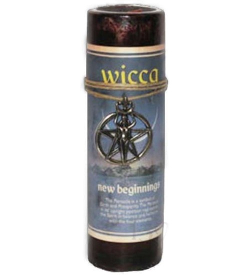 Wicca New Beginnings Spell Candle with Amulet Pendant