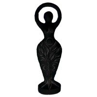 Spiral Goddess Black Stone Finish Altar Statue