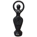 Spiral Goddess Black Stone Finish Altar Statue