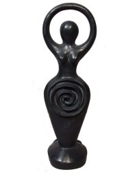 Spiral Goddess Black Stone Finish Altar Statue