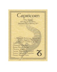 Capricorn Zodiac Parchment Poster