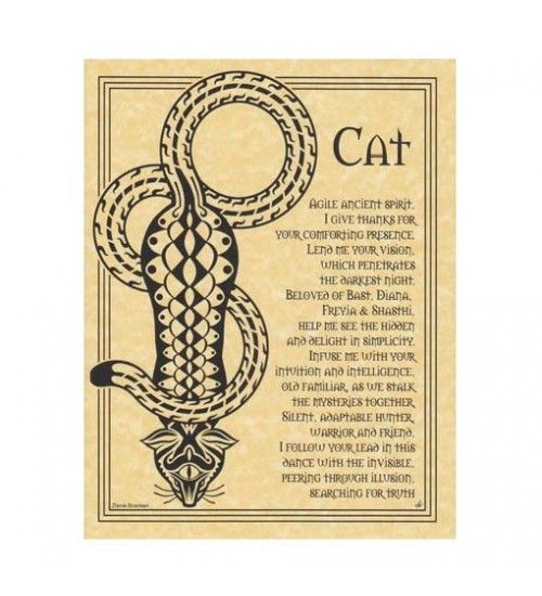 Cat Animal Spirit Parchment Poster
