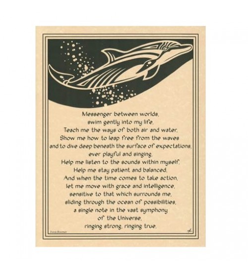 Dolphin Animal Spirit Parchment Poster