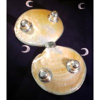 Double Shell Dish with Silver Rims