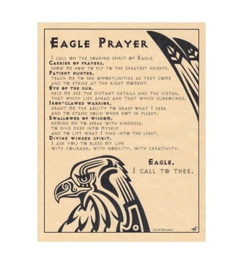 Eagle Prayer for Strength Parchment Poster