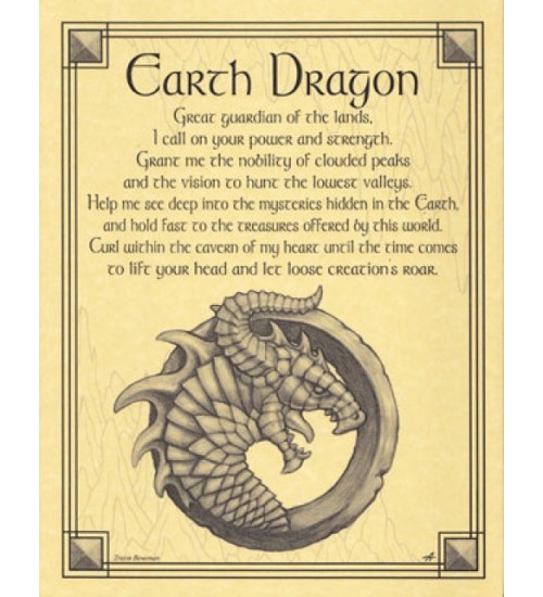 Earth Dragon Parchment Poster