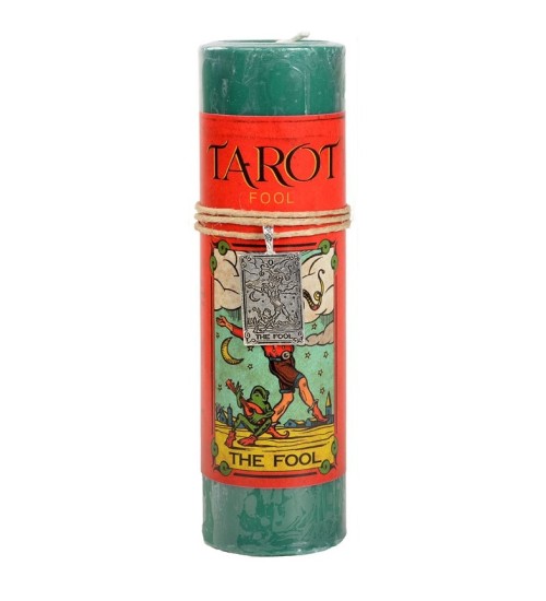 The Fool Tarot Card Candle with Pendant for New Beginnings