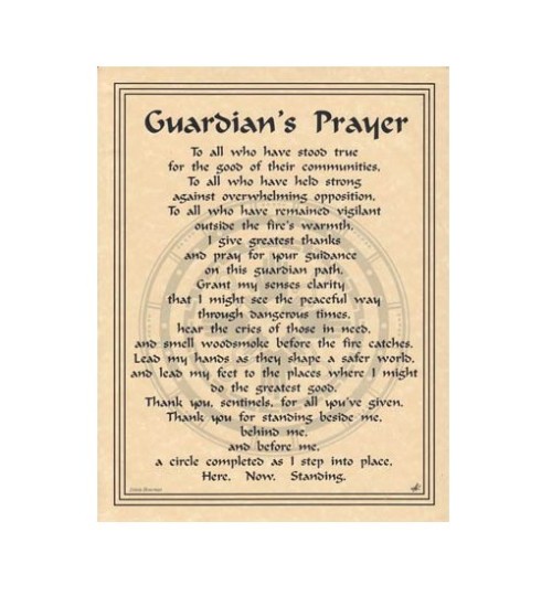 Guardians Prayer Parchment Poster