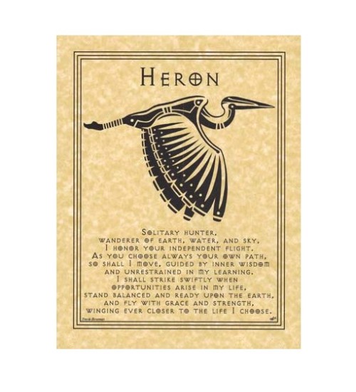 Heron Animal Spirit Parchment Poster