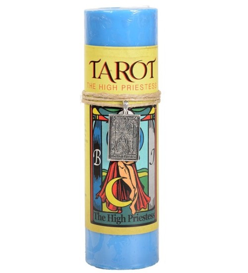High Priestess Tarot Card Candle with Pendant for Guidance