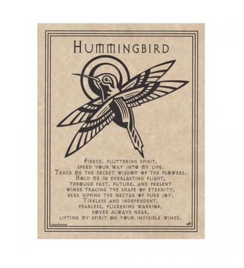 Hummingbird Animal Spirit Parchment Poster