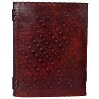 7 Chakra Stones Leather Blank Journal - 13 Inches