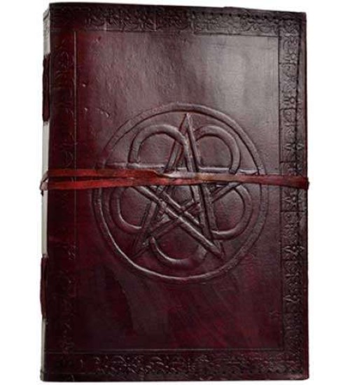 Pentagram Leather 10 Inch Journal with Cord