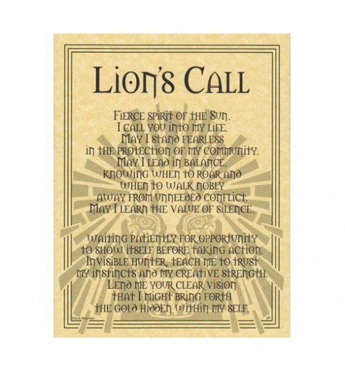 Lions Call Animal Spirit Parchment Poster