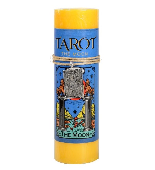 The Moon Tarot Card Candle with Pendant for Truth