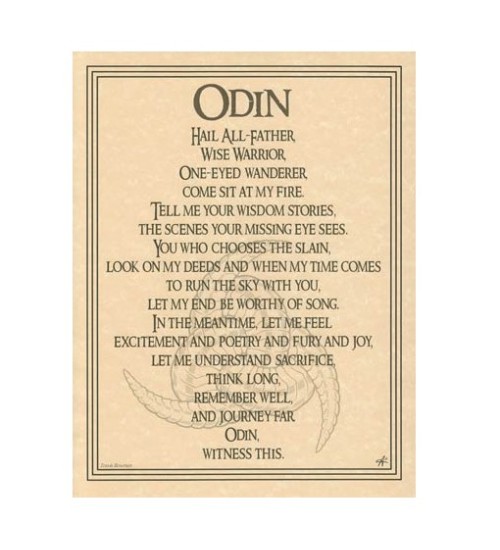 Odin Norse God Parchment Poster