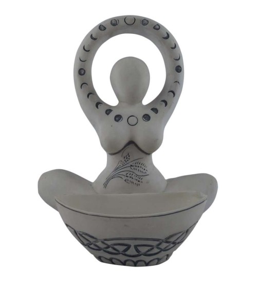 Goddess Offering Bowl White Statue