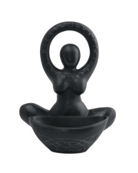 Goddess Offering Bowl Black Statue