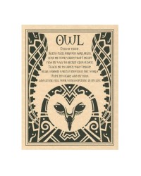 Owl Prayer for Wisdom Parchment Poster