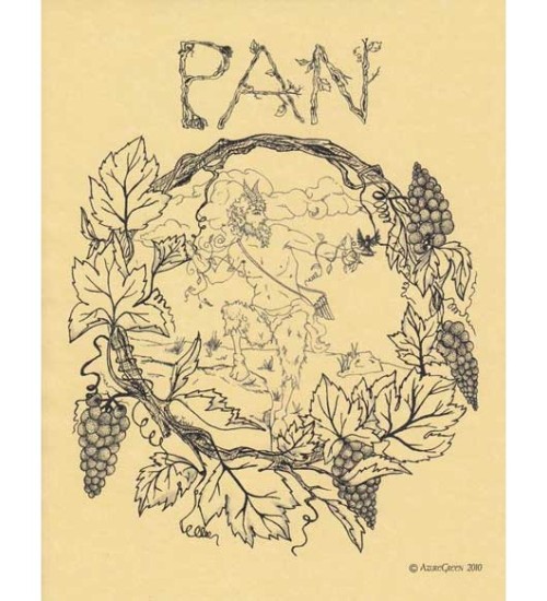 Pan Dancing Greek God Parchment Poster