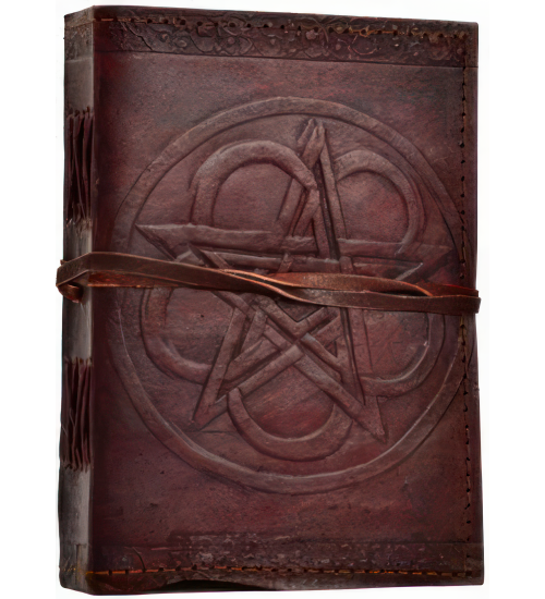 Pentagram Leather Journal with Cord