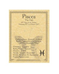 Pisces Zodiac Parchment Poster