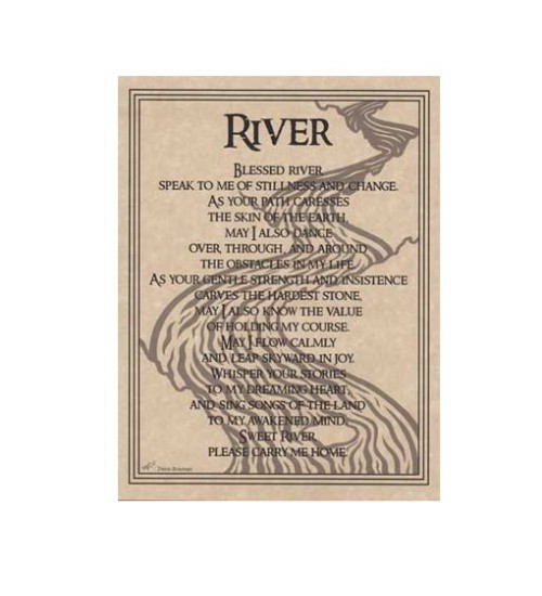 River Blessing Prayer Parchment Poster