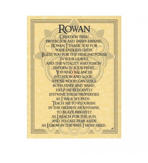 Rowan Tree Blessing Parchment Poster