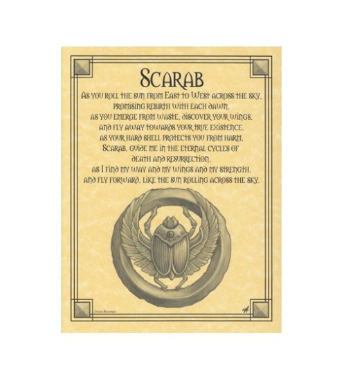 Scarab Egyptian Prayer Parchment Poster