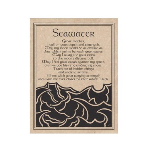 Seawater Ocean Blessing Prayer Parchment Poster