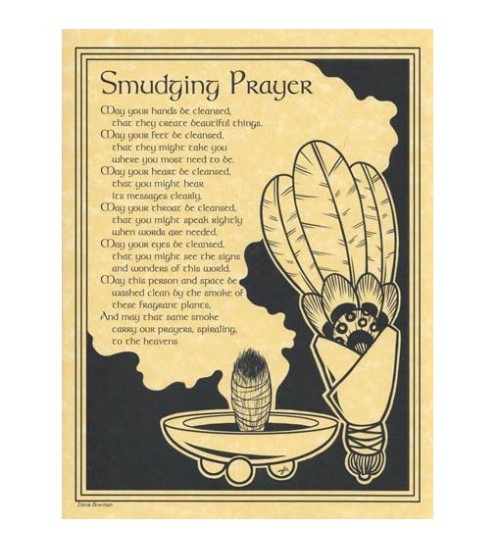 Smudging Prayer Space Cleansing Parchment Poster