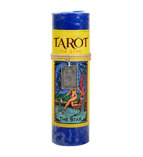 The Star Tarot Card Candle with Pendant for Hope