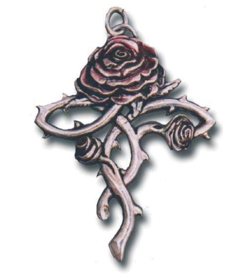 Rosycroix Gothic Rose Cross Necklace