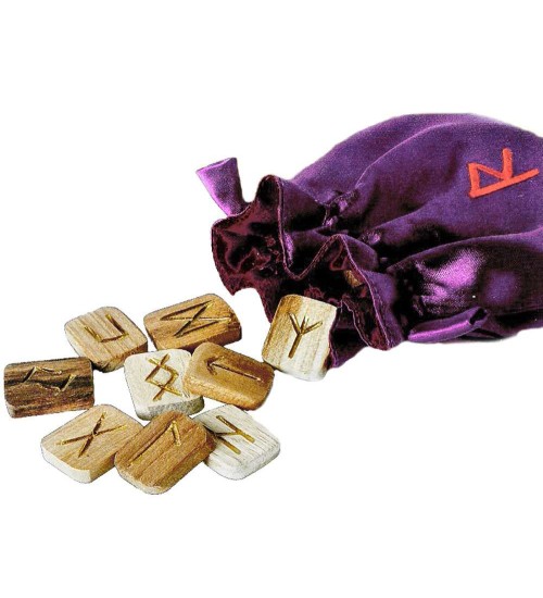 Wooden Runes in Pouch