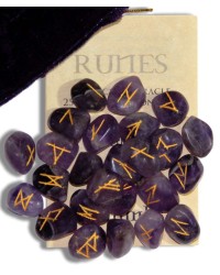 Amethyst Gemstone Rune Set