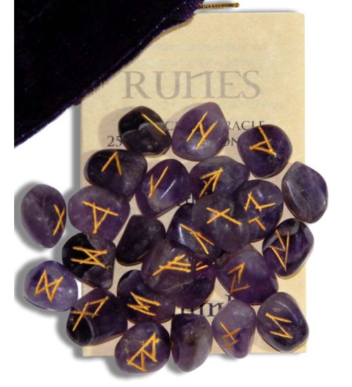 Amethyst Gemstone Rune Set