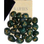 Bloodstone Green Gemston Rune Set