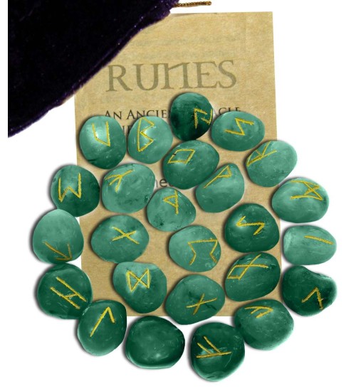 Green Aventurine Rune Set