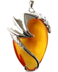 Basking Draca Crystal Keeper Dragon Necklace